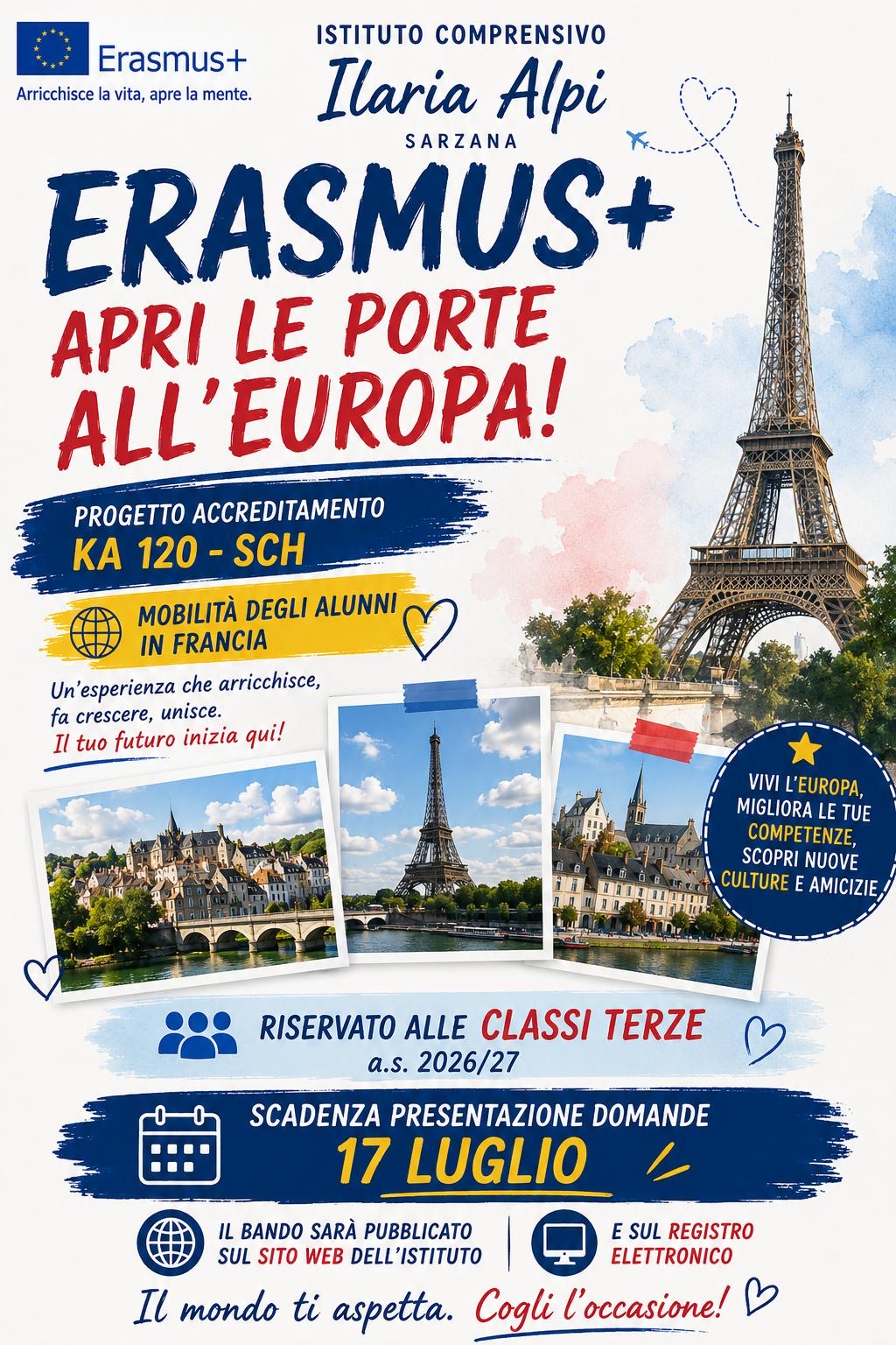 BANDO ERASMUS classi terze scuola secondaria a.s. 26/27