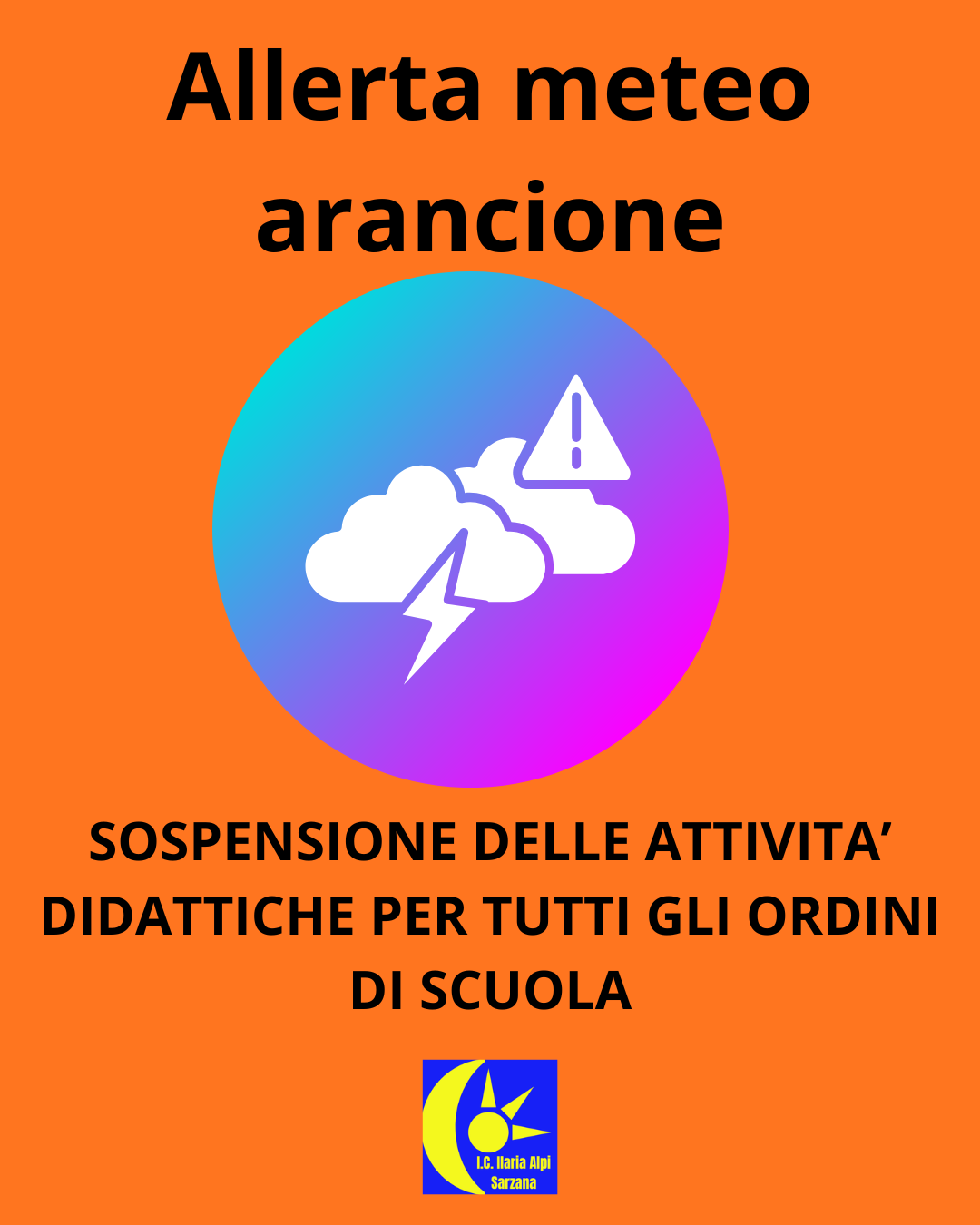 ALLERTA METEO ARANCIONE 16/09/2026